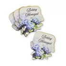 Nyomtatott dekorkarton - Boldog névnapot virágos tábla - kék 4db/csomag