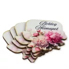 Nyomtatott dekorkarton - Boldog névnapot virágos tábla - rózsaszín 4db/csomag