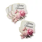 Nyomtatott dekorkarton - Boldog névnapot virágos tábla - rózsaszín 4db/csomag