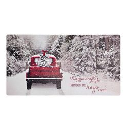 Nyomtatott fa tábla - Karácsonyi autós akasztós tábla