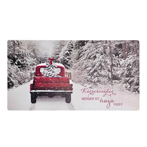 Nyomtatott fa tábla - Karácsonyi autós akasztós tábla