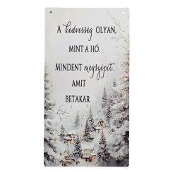 Nyomtatott fa tábla - Havas táj akasztós tábla