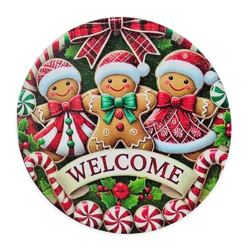 Nyomtatott fa tábla koszorú közép - Mosolygós mézik 11,8cm