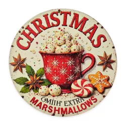 Nyomtatott fa tábla koszorú közép - Marshmallows 11,8cm