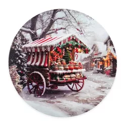   Nyomtatott fa tábla koszorú közép - Vásári szekér 11,8cm