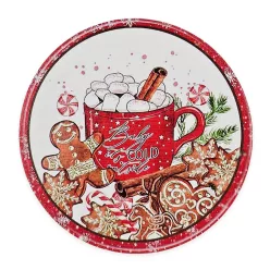   Nyomtatott fa tábla koszorú közép - Fahéjas forró csoki 11,8cm