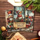 Nyomtatott dekorkarton - Karácsonyi piros-zöld téma táblák 3db/csomag