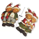 Nyomtatott dekorkarton - Karácsonyi piros maci pár 4db/csomag