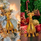 Nyomtatott dekorkarton - Arany szarvas 2db/csomag