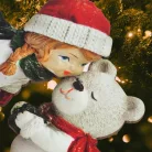 Nyomtatott dekorkarton - Kislány macival 10x13cm