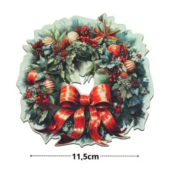 Nyomtatott fa tábla - Koszorú koszorúközép 11,5cm