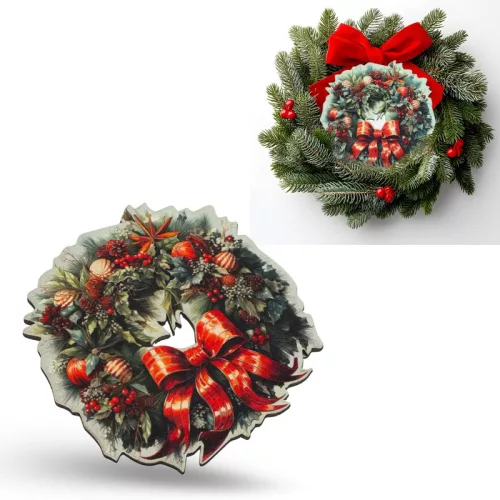 Nyomtatott fa tábla - Koszorú koszorúközép 11,5cm