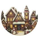 Nyomtatott dekorkarton - Félkoszorú közép - házikós 10x11,8cm