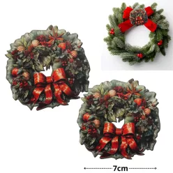 Nyomtatott dekorkarton - Karácsonyi koszorú 7cm 2db/csomag