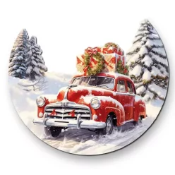   Nyomtatott dekorkarton - Félkoszorú közép - autós 10x11,8cm