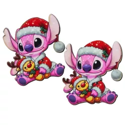   Nyomtatott dekorkarton - Angel (Stitch) karácsonyi figura 2db/csomag