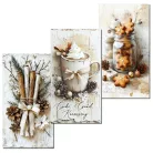 Nyomtatott dekorkarton - Vintage fehér téma táblák 3db/csomag