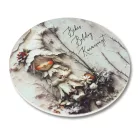 Nyomtatott fa tábla koszorú közép - Vint. fehér téma 11,8cm