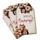 Nyomtatott dekorkarton - Boldog karácsonyt krém-barna táblák 3db/cs