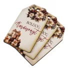 Nyomtatott dekorkarton - Boldog karácsonyt krém-barna táblák 3db/cs