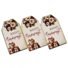 Nyomtatott dekorkarton - Boldog karácsonyt krém-barna táblák 3db/cs