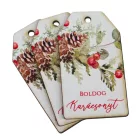 Nyomtatott dekorkarton - Boldog karácsonyt piros-zöld táblák 3db/cs