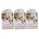 Nyomtatott dekorkarton - Boldog karácsonyt piros-zöld táblák 3db/cs