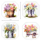  Nyomtatott dekorkarton - Tavaszi dekor táblák 4db/csomag