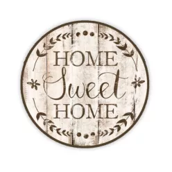   Nyomtatott fa tábla koszorú közép - Home Sweet Home 11,8cm