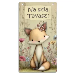 Nyomtatott fa tábla - Na szia Tavasz 13x24,3cm