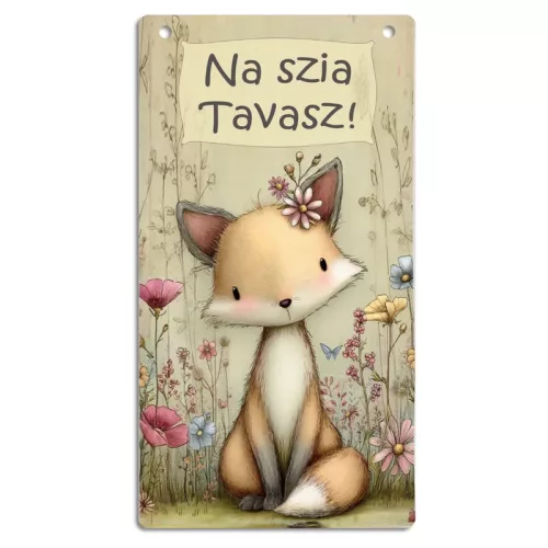 Nyomtatott fa tábla - Na szia Tavasz 13x24,3cm