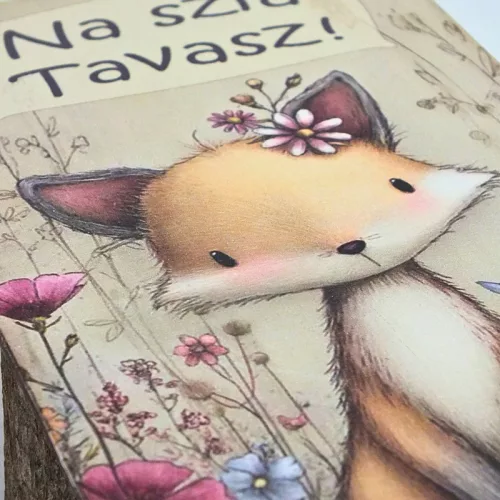 Nyomtatott fa tábla - Na szia Tavasz 13x24,3cm