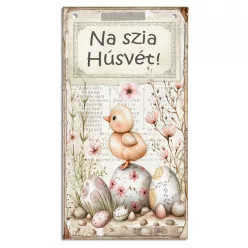 Nyomtatott fa tábla - Na szia Húsvét 13x24,3cm