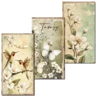 Nyomtatott dekorkarton - Tavaszi zöld téma táblák 3db/csomag