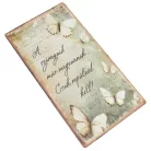 Nyomtatott fa tábla - Tavaszi zöld téma 13x24,3cm