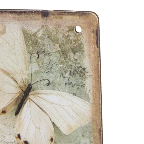 Nyomtatott fa tábla - Tavaszi zöld téma 13x24,3cm