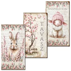   Nyomtatott dekorkarton - Húsvéti RSZ téma táblák 3db/csomag