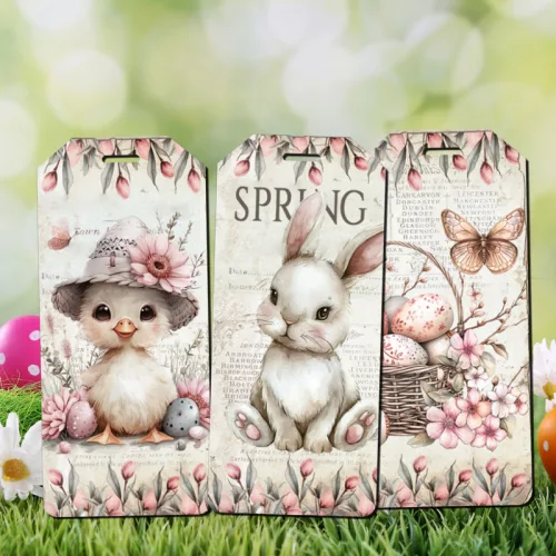 Nyomtatott dekorkarton - Húsvéti RSZ téma biléták 6db/csomag