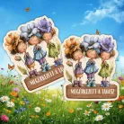  Nyomtatott dekorkarton - Tavasz virágos lányok 2db/csomag