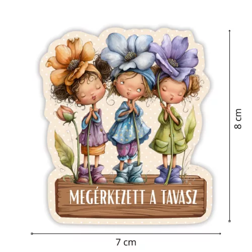  Nyomtatott dekorkarton - Tavasz virágos lányok 2db/csomag