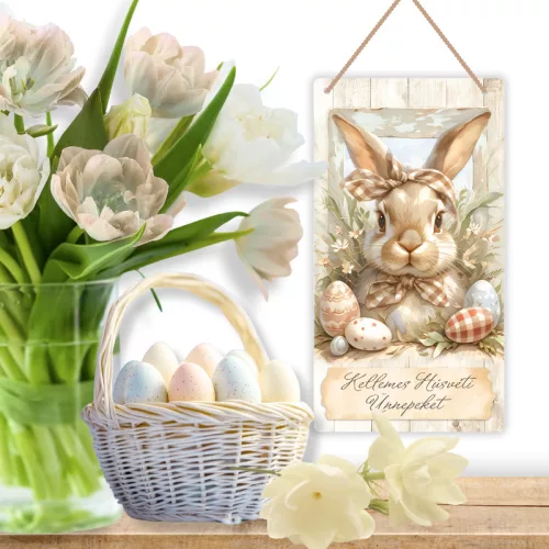   Nyomtatott fa tábla - Húsvéti pasztell téma  - OKOSÁR 11db/csomag