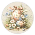 Nyomtatott fa tábla - Húsvéti pasztell téma 11,8cm