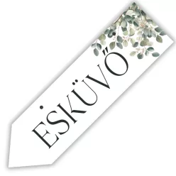 Nyomtatott fa nyíl bal - Esküvő 30cm