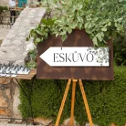 Nyomtatott fa nyíl bal - Esküvő 30cm