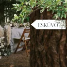 Nyomtatott fa nyíl bal - Esküvő 30cm