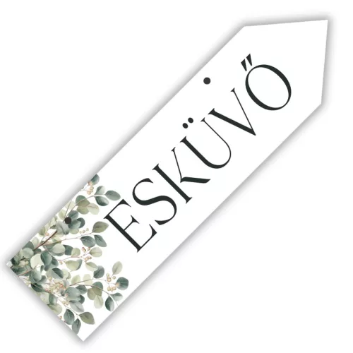 Nyomtatott fa nyíl jobb - Esküvő 30cm