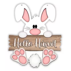 Nyomtatott dekorkarton - Hello húsvét nyúl