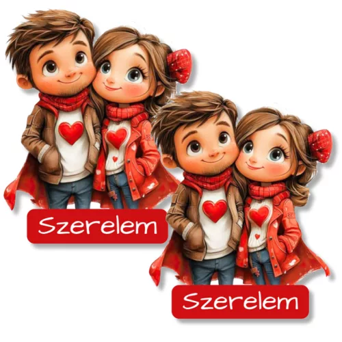 Nyomtatott dekorkarton - Szerelmes pár szerelem 2db/csomag