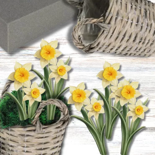  Nyomtatott dekorkarton - Nárcisz 2db/csomag