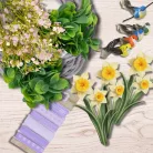  Nyomtatott dekorkarton - Nárcisz 2db/csomag